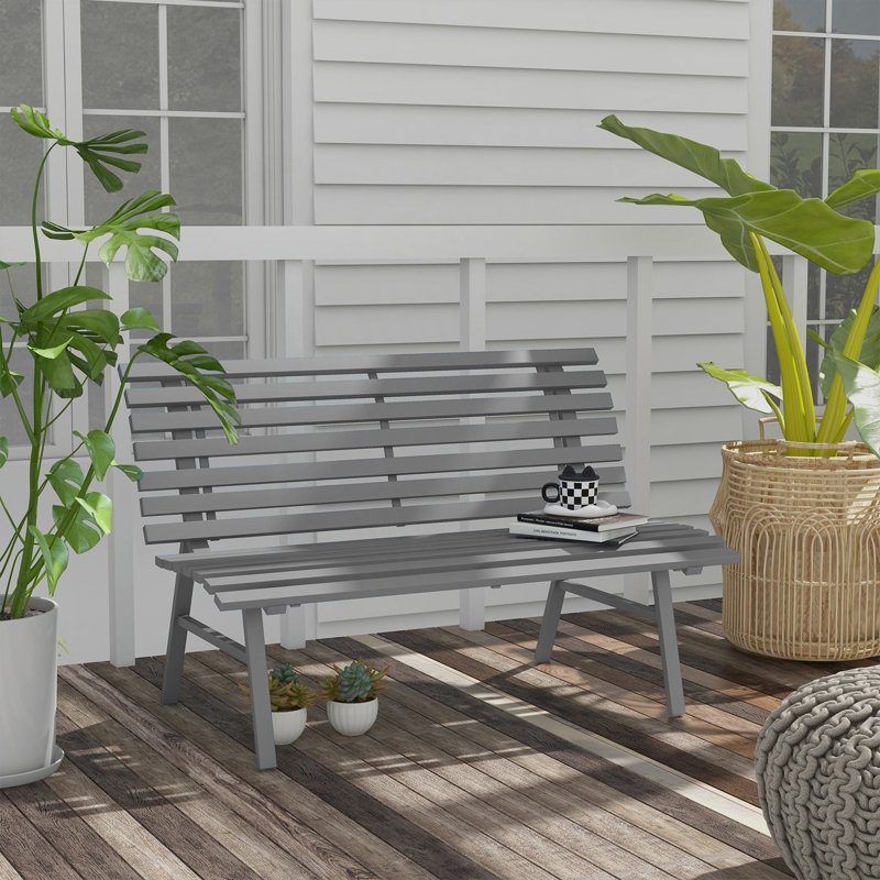 Banc de jardin, banc de patio extérieur, banc de chambre à coucher, Gris