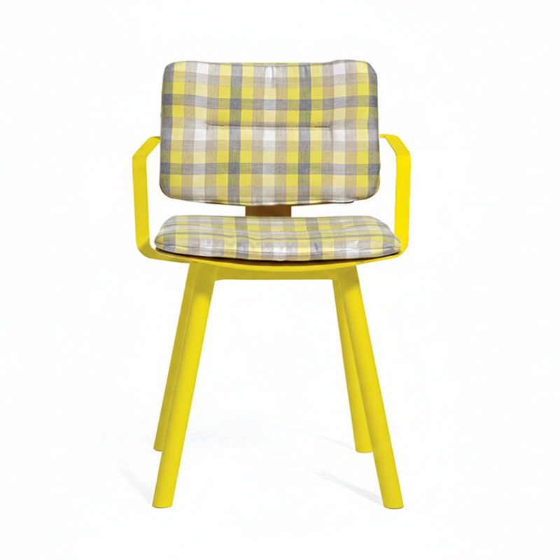 Coco Outdoor Dining Armchair, White/Faux Teak,  Canvas Natural