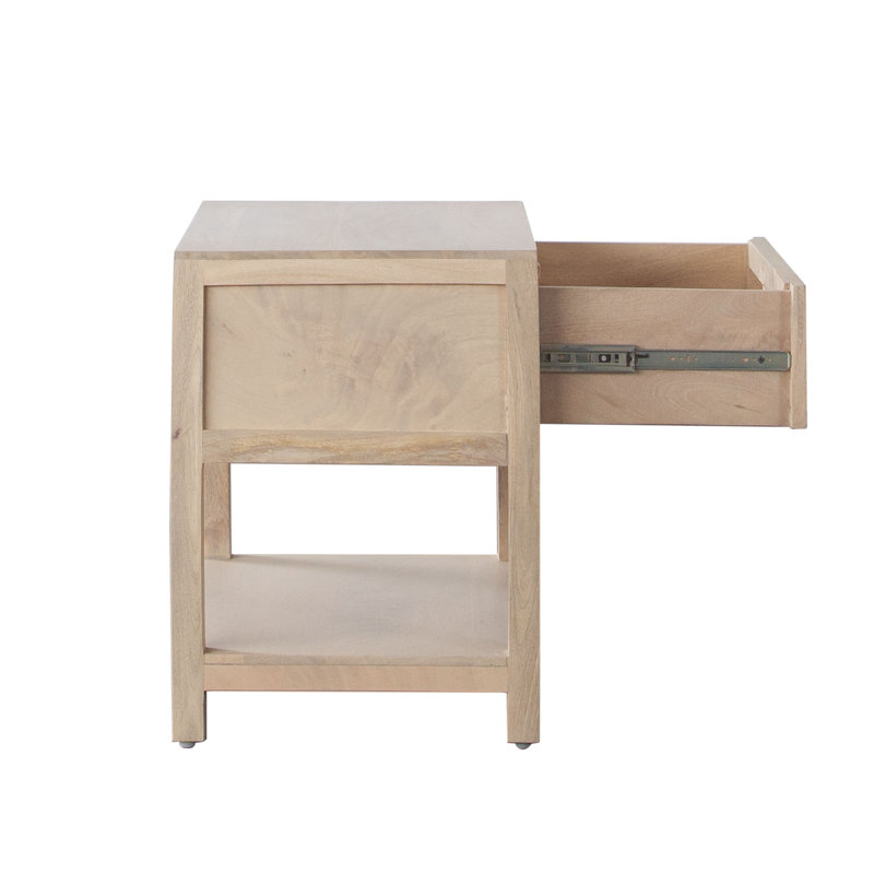 Table d'appoint à 1 tiroir en bois de manguier massif Sadler