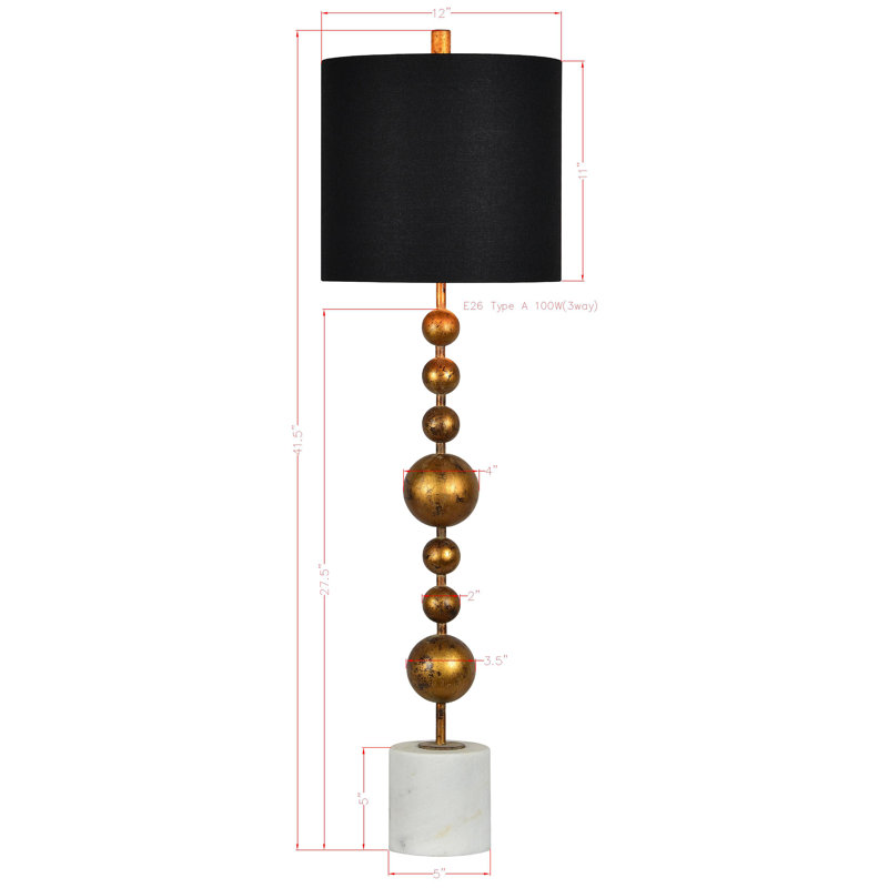 Lampe brune de 41 po Trombley Pulaski