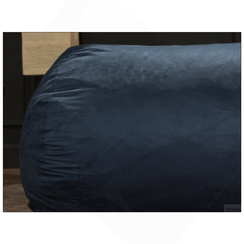 Fauteuil à billes en suède cylindrique traditionnel de 8 pieds Jasper, bleu, Microfibre bleu uni