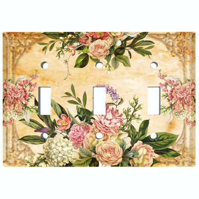 Plaque murale 3 lumières Vintage Rose