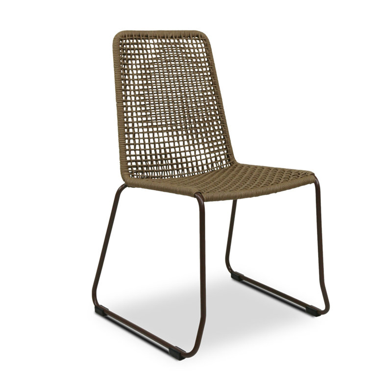 Knot Patio Dining Side Chair, Oxide /Latte 