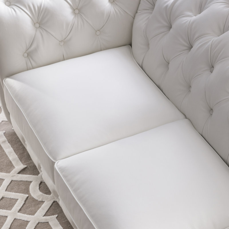Canapé clouté Chesterfield, Blanc