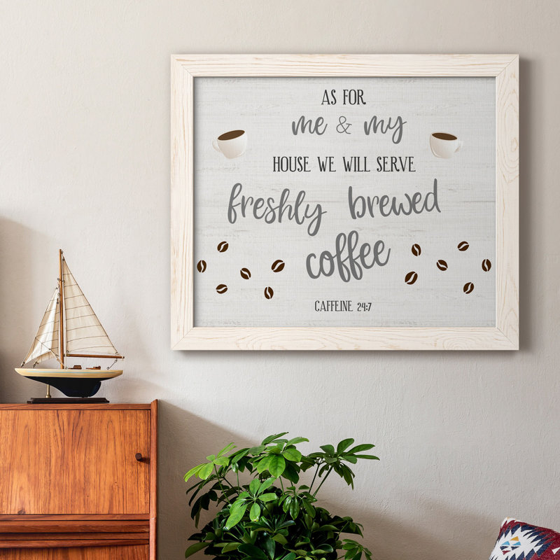 Freshly Brewed Coffee - cadre photo, art textuel sur toile, H 20 po x l 17 po x P 1,5 po, Blanc