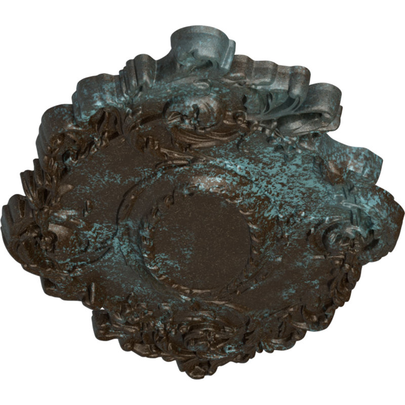 Médaillon de plafond à feuilles fluides l 30 3/8 po x H 20 3/4 po x P 1 po Kinsley, Patine bleue bronze