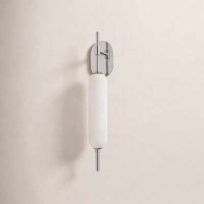 Single Light Steel Dimmable Armed Sconce