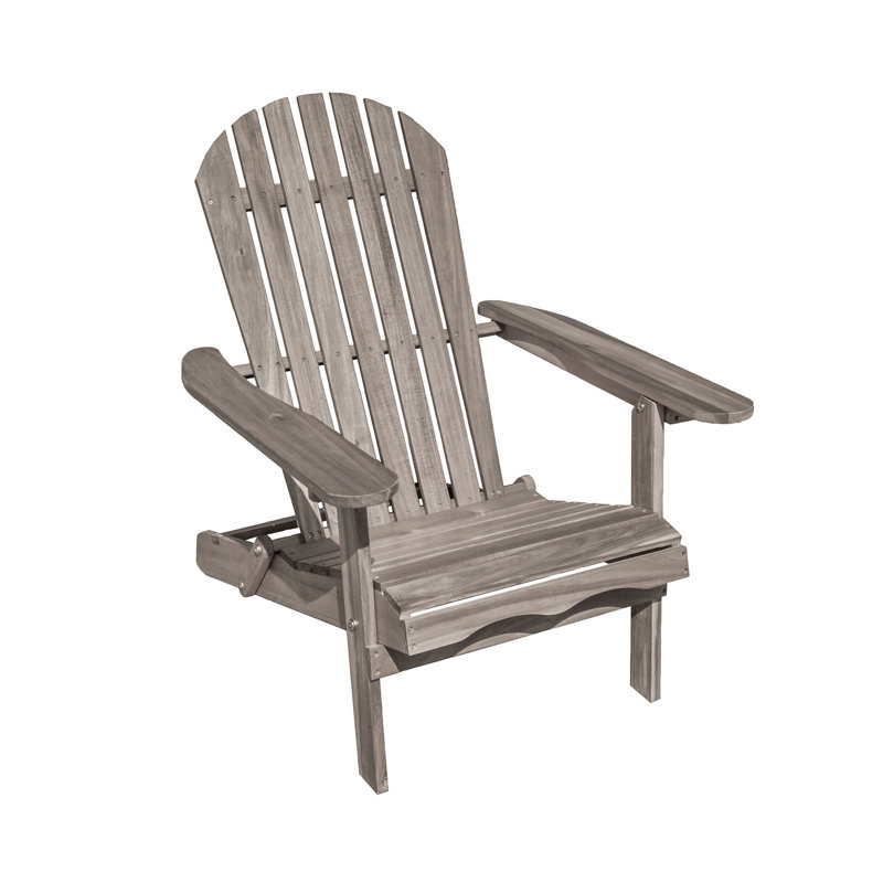 34.4" W Rustic Adirondrack Chair, Gray, Gray