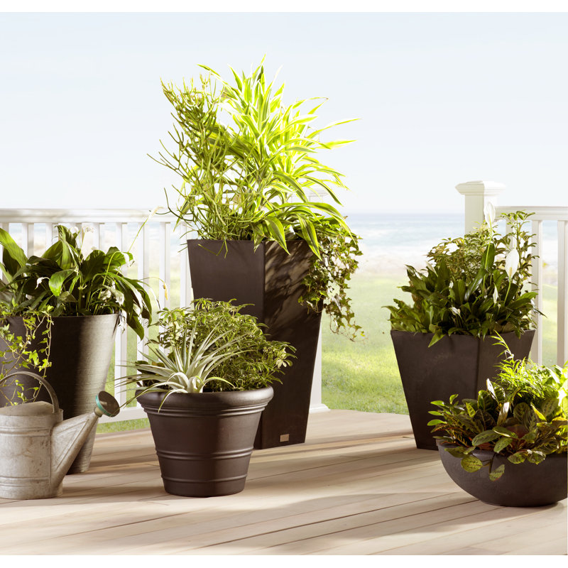 Pot à fleurs Pure Series Nobleton, Noir, H 18 po x l 16 po x P 16 po, Ensemble de 2