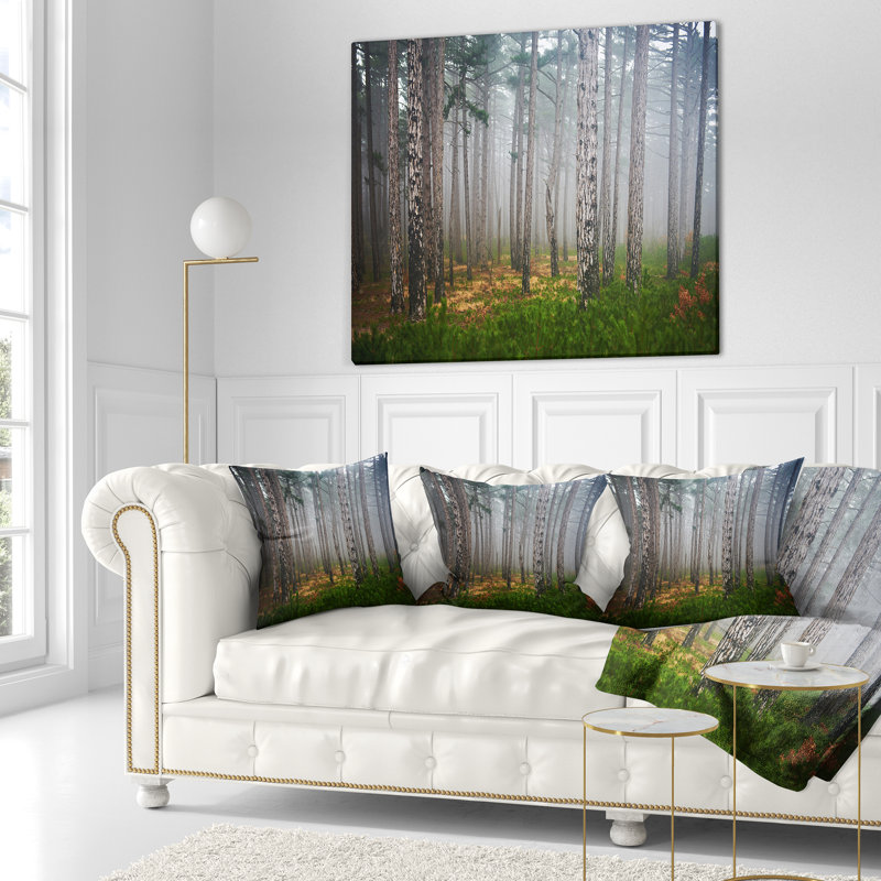Coussin Dense Misty Forest, 16 po x 1 po, Coussin décoratif