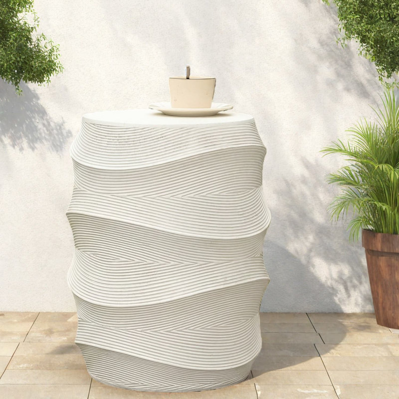 Tables de patio compactes, décorations rondes blanches Mgo pour le salon extérieur
