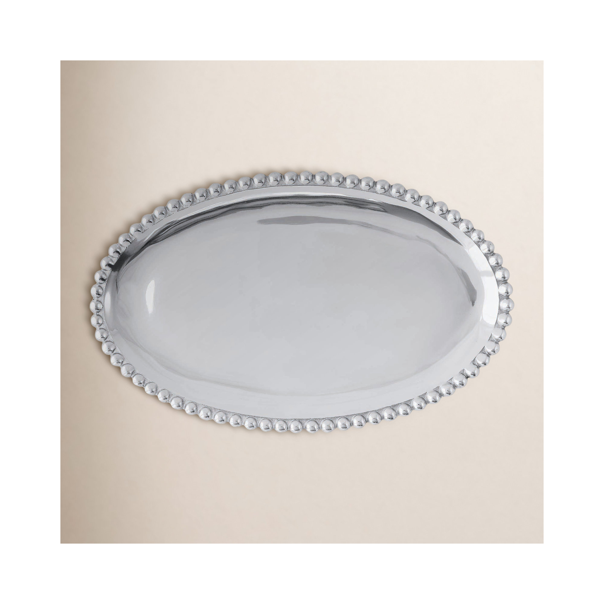 String Of Pearls Oval Aluminum Platter