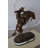 Bronco Buster by Remington Bronze Statue on Triple Marble Base, Iconic Western Decor, 21"Lx10"Wx26"H