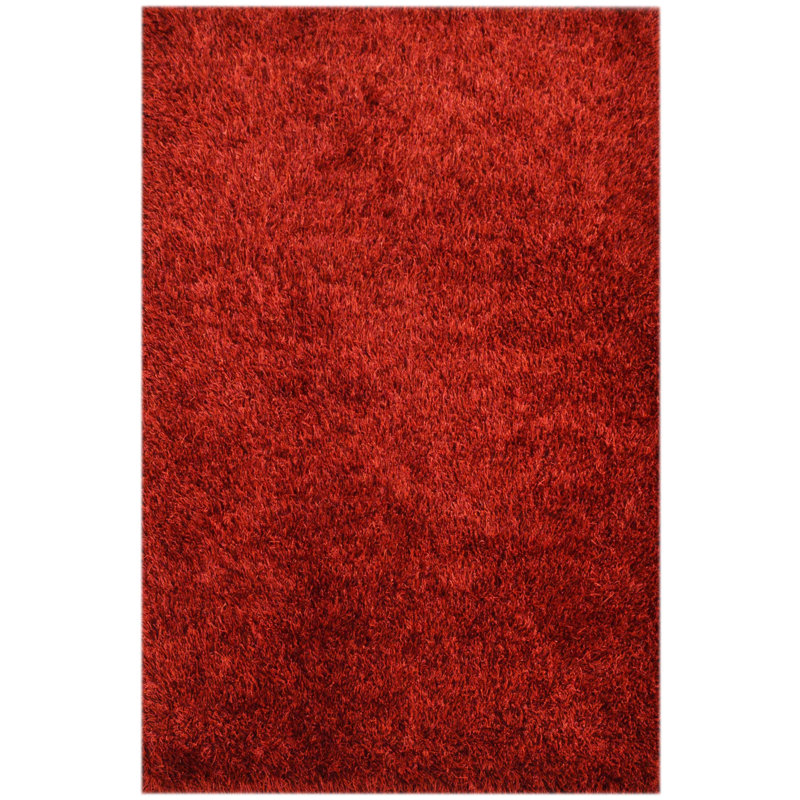 Solid Colour Wool Hand Woven Shag Area Rug, Rectangle 140 x 200cm