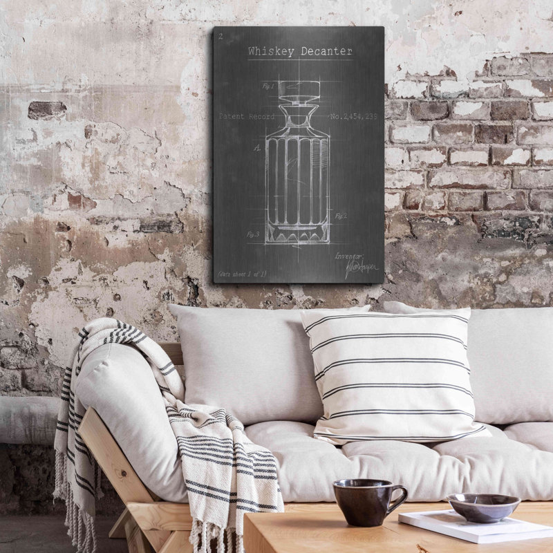 «Barware Blueprint VII» par Ethan Harper, art mural en métal, 16 po x 24 po, H 36 po x l 24 po