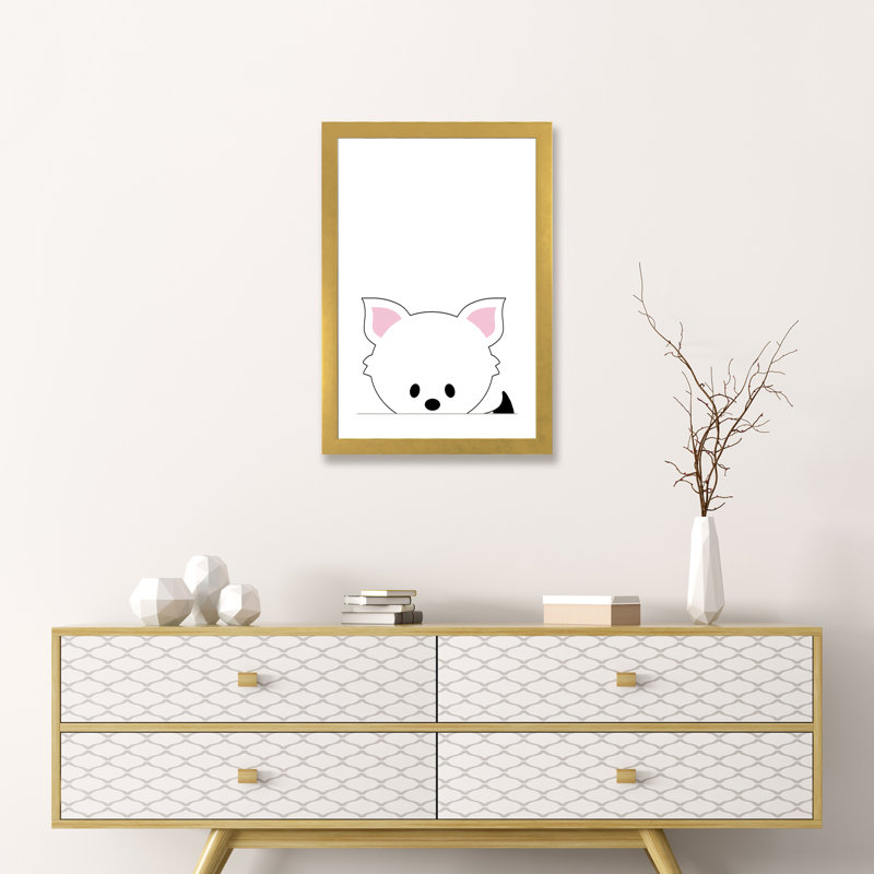 Art peekaboo ii, H 24 po x l 16 po x P 1 po, Papier encadré doré