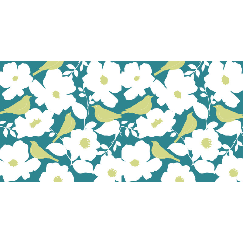 Botanical Blooms Floral Outdoor Reversible Throw Pillow, Teal, 16"x16"