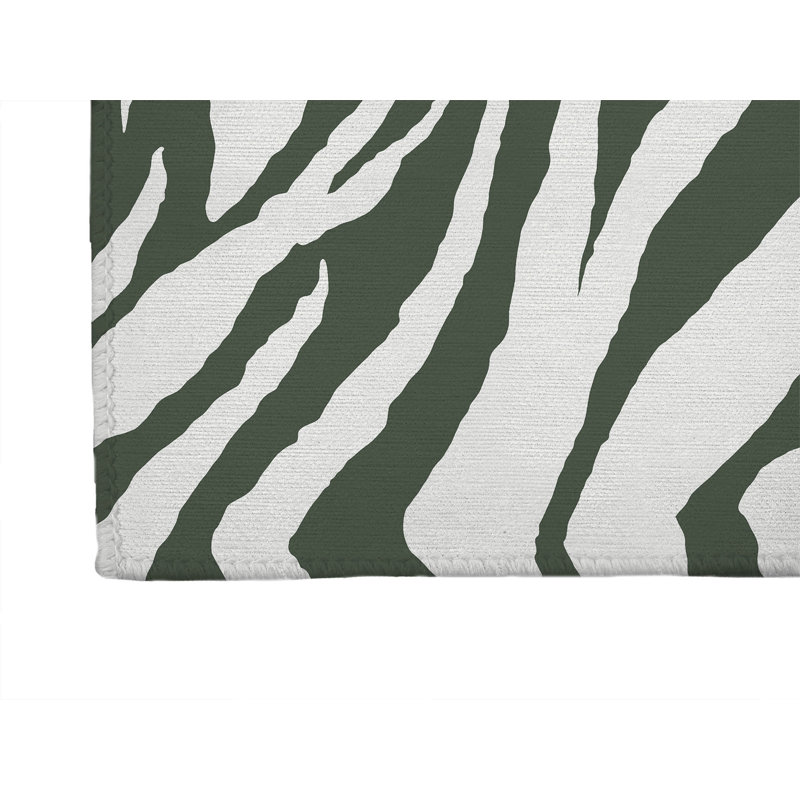 Zebra Patch Non-Slip Outdoor Rug, Runner 2'6" x 8'