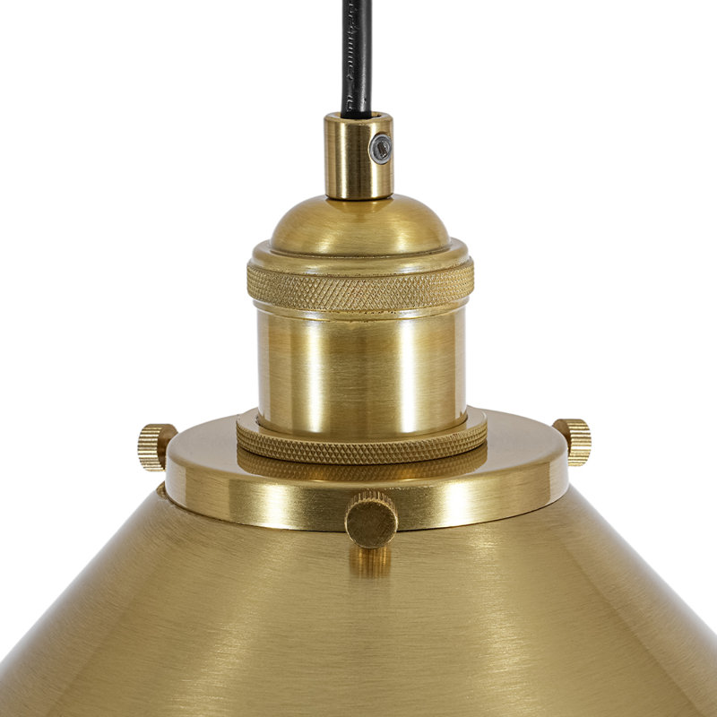 1-Light Brass Cone Kitchen Pendant Light 