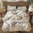 MooMee Wavy Striped Duvet Cover Set with Zipper Closure & 8 Corner Ties 100% Washed Cotton Linen Like Textured Breathable Lightweight-107521575-107521576