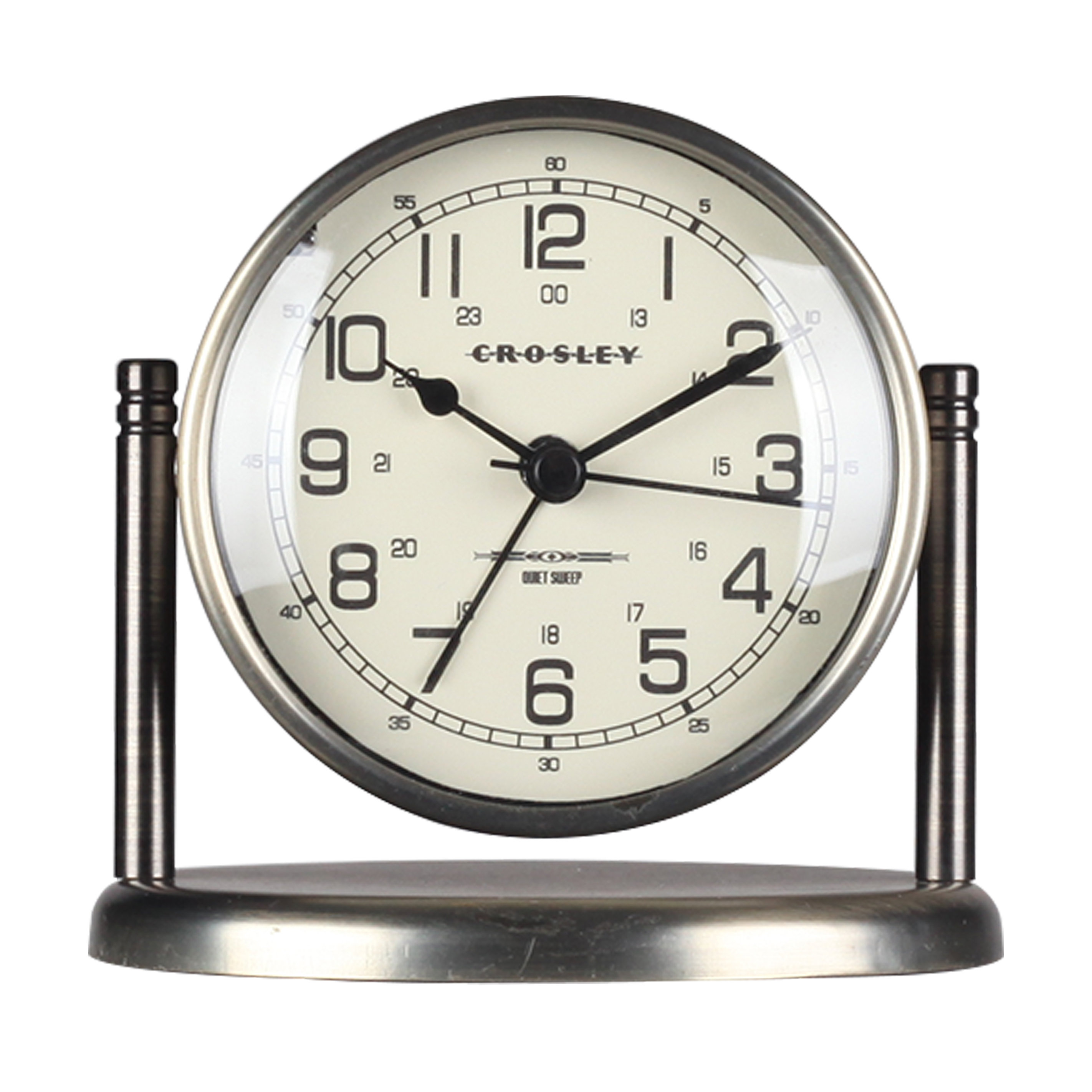 Crosley Traditional Analog Metal Quartz Movement / Crystal Tabletop