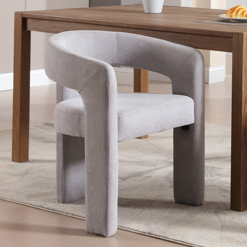 Chaise avec accoudoirs en fer Dalpat, Gris chenille