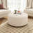 Upholste Button Tufted Round Ottoman, Small Version