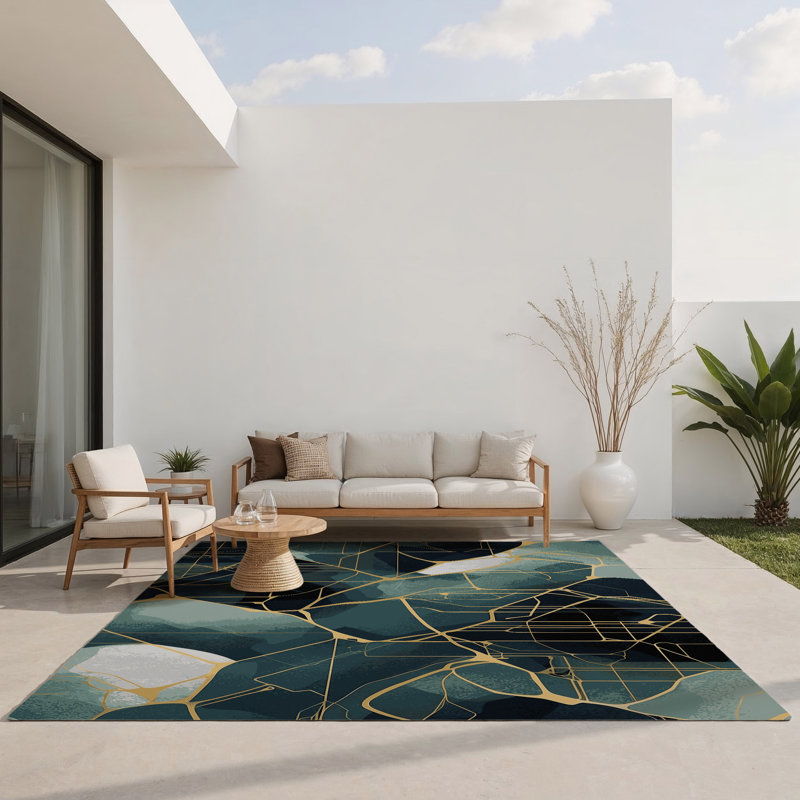 Nebula Layers Indoor And Outdoor Area Rug, Rectangle 9' x 12'