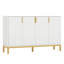 Buffet 59,74 "de luxe blanc et or avec rangement et portes géométriques-95819557