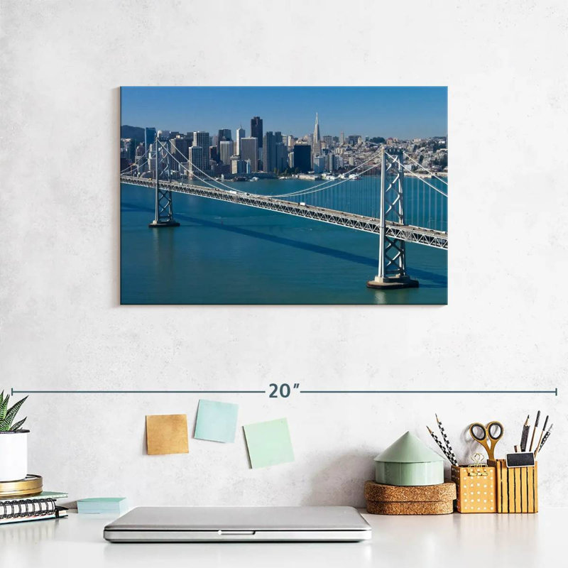 Vue de Lilie San Francisco Bay Bridge, H 8 po x l 12 po