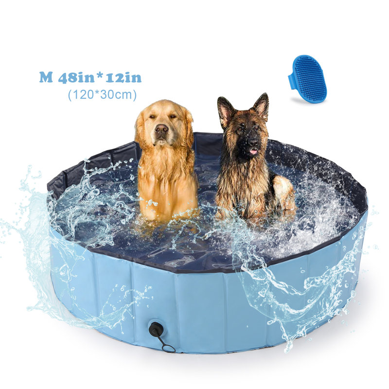 Baignoire portative pliable pour chien, H 12 po x l 48 po x P 48 po