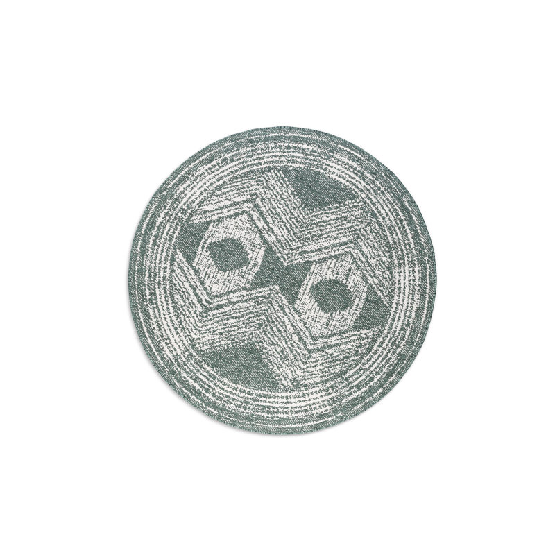 Round Gemini Geometric Indoor / Outdoor Area Rug, Round 140cm