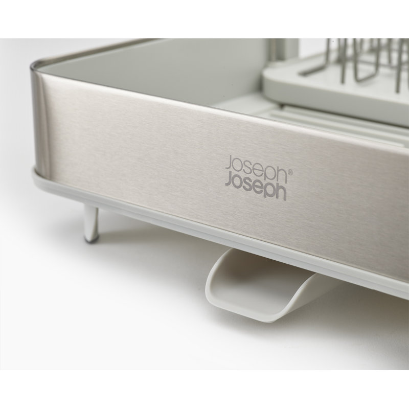 Extend Stainless Steel Expandable Dish Rack, Light Stone/Silver