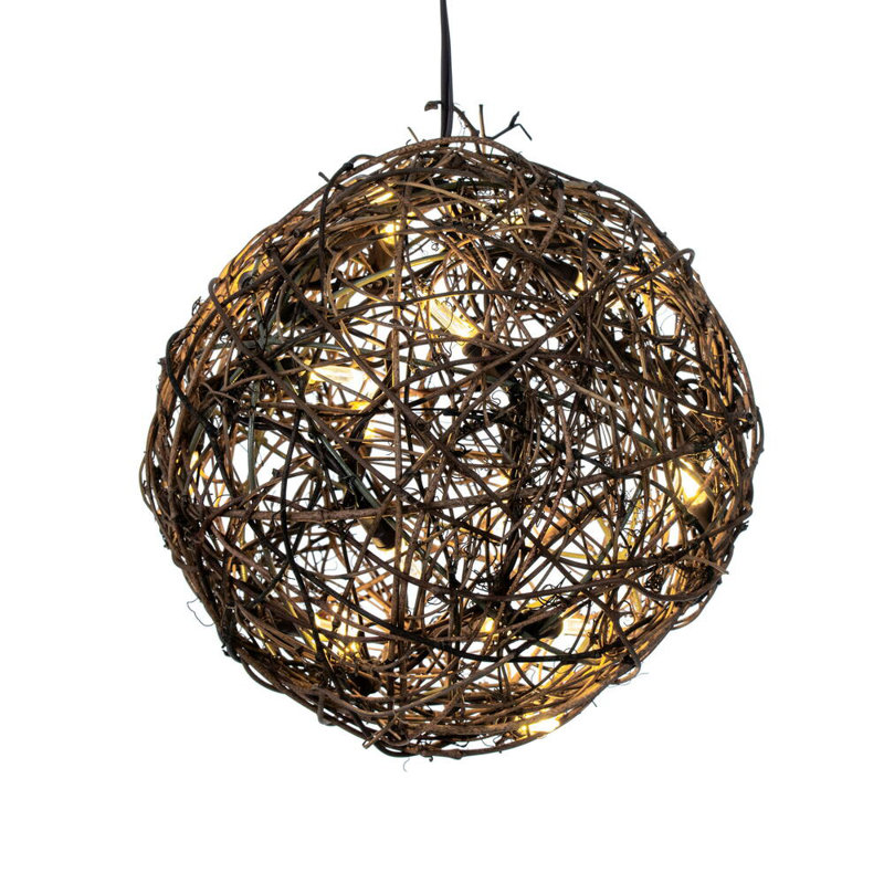 One Allium Way® 60Lt LED Warm White 3Pc Rattan Ball Set