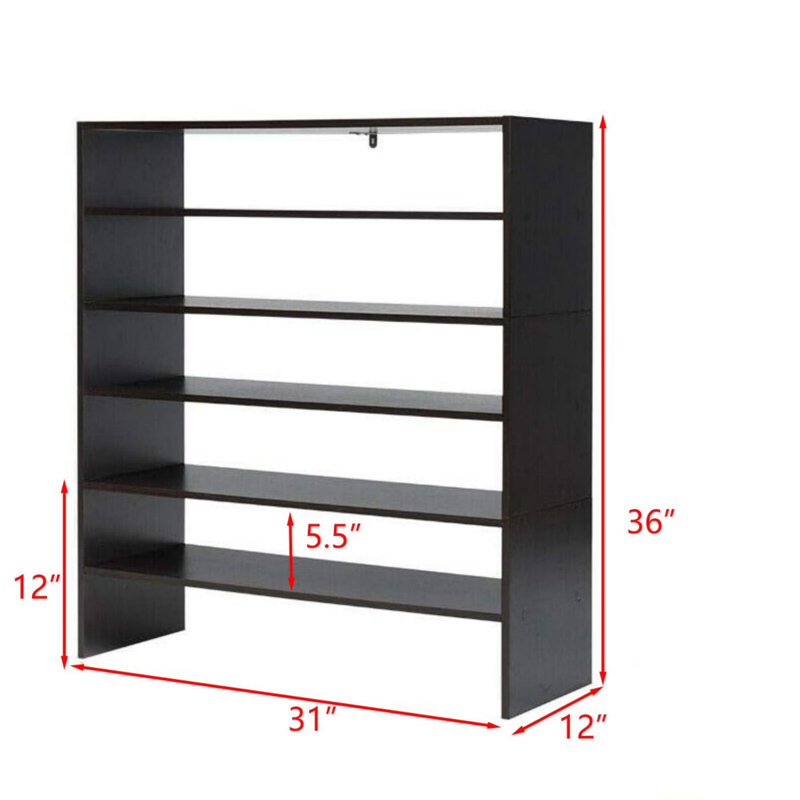 3 Pcs 31-Inch Stackable Shoe Rack, Walnut