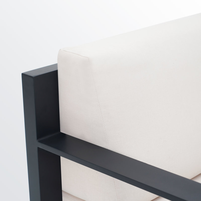 Chaise pivotante en aluminium Aden, Crème