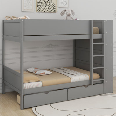 Louis Solid Bunk Bed With 2 Drawers