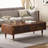 Rectangular solid wood coffee table living room