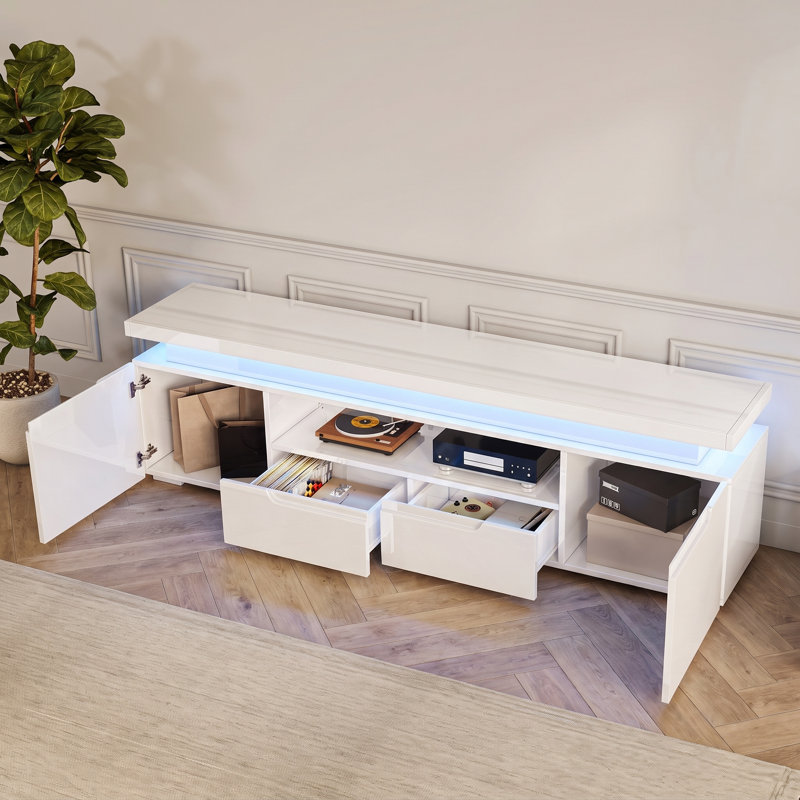 180 cm W Display Cabinet, White