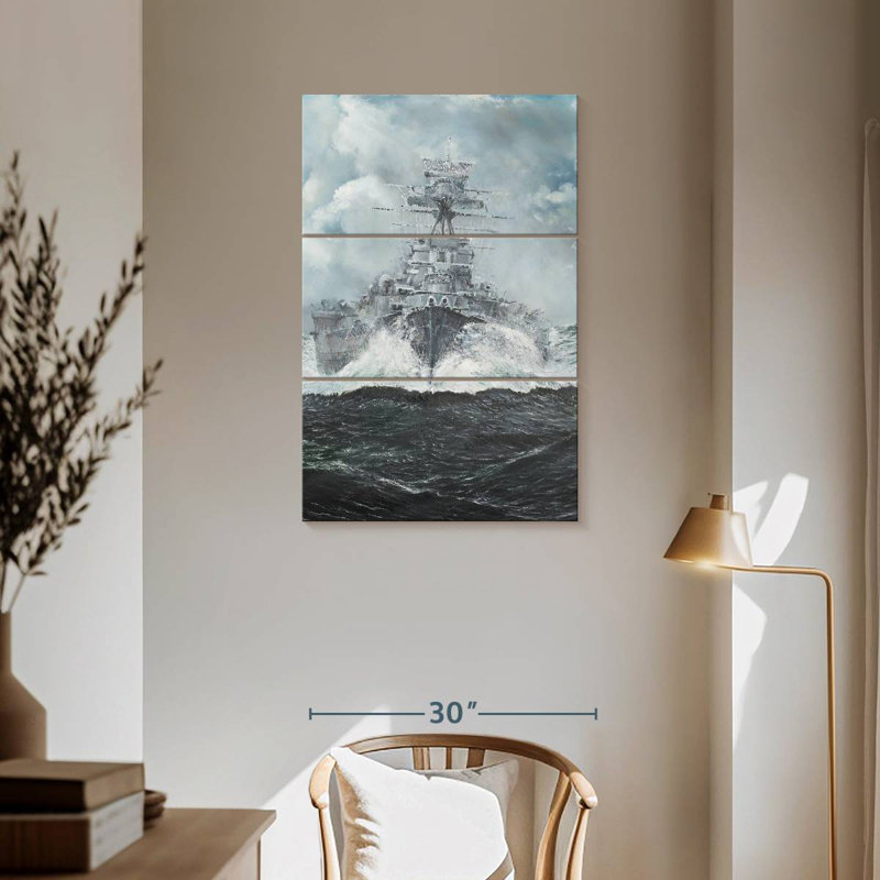 Têtes de capot Mait HMS pour Bismarck, H 57 po x l 36 po