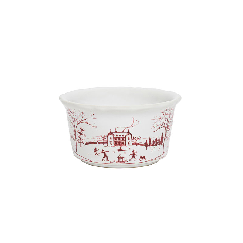 Country Estate Winter Frolic Ramekin, Ruby