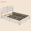 Lit plateforme tapissier grand avec système de rangement hydraulique Teddy
