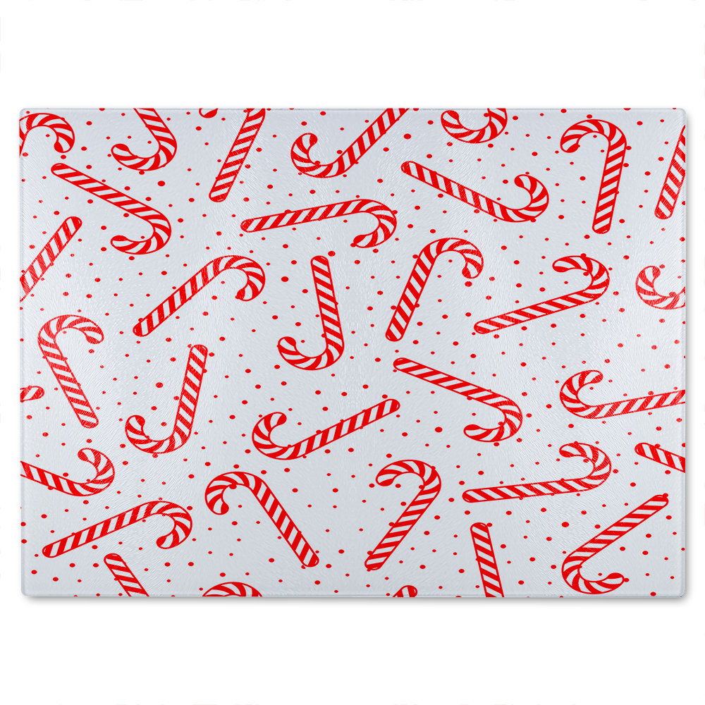 Canes Pattern Dining Glass Chopping Board