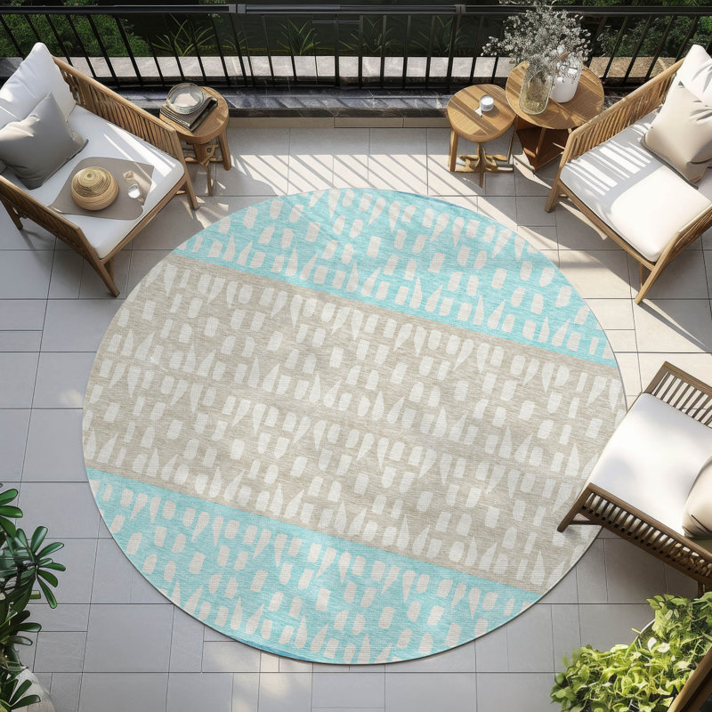  Chayden Area Rug with Non-Slip Backing, Round 8'