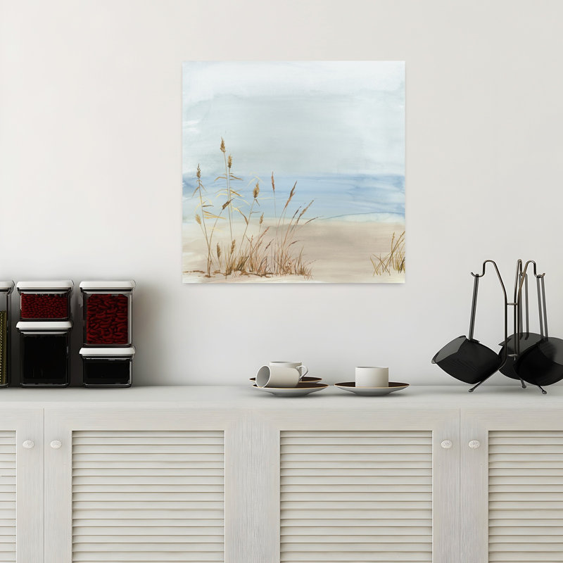 «Beachside Graminées In Tranquil Light Coastal», art mural, 18" H x 18" W