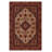 Guria Burgundy/Brown Oriental Vintage Look Machine Printed Cotton Chenille Area Rug-1903670219