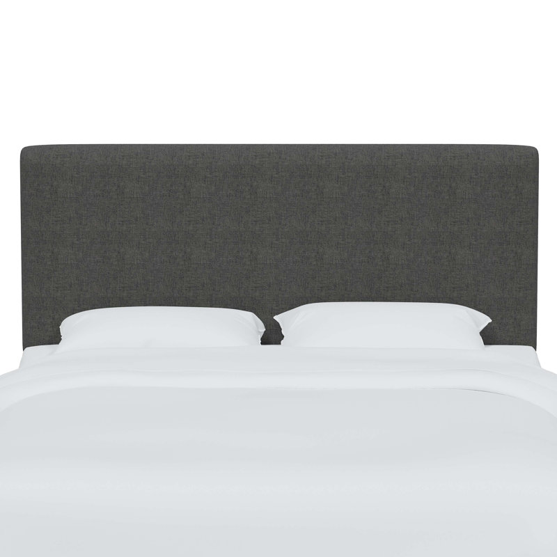 Tête de lit tapissier Eisley, Simple, Lin gris anthracite texturé Zuma