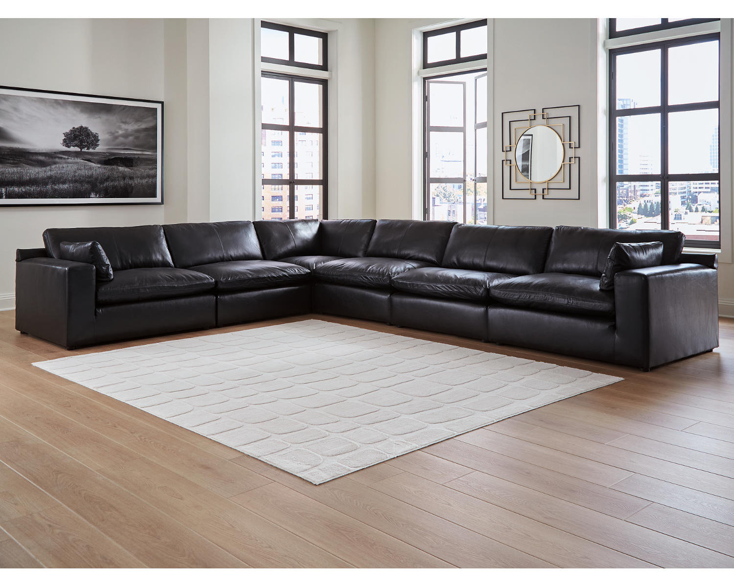 Top Grain Leather Modular Sectional