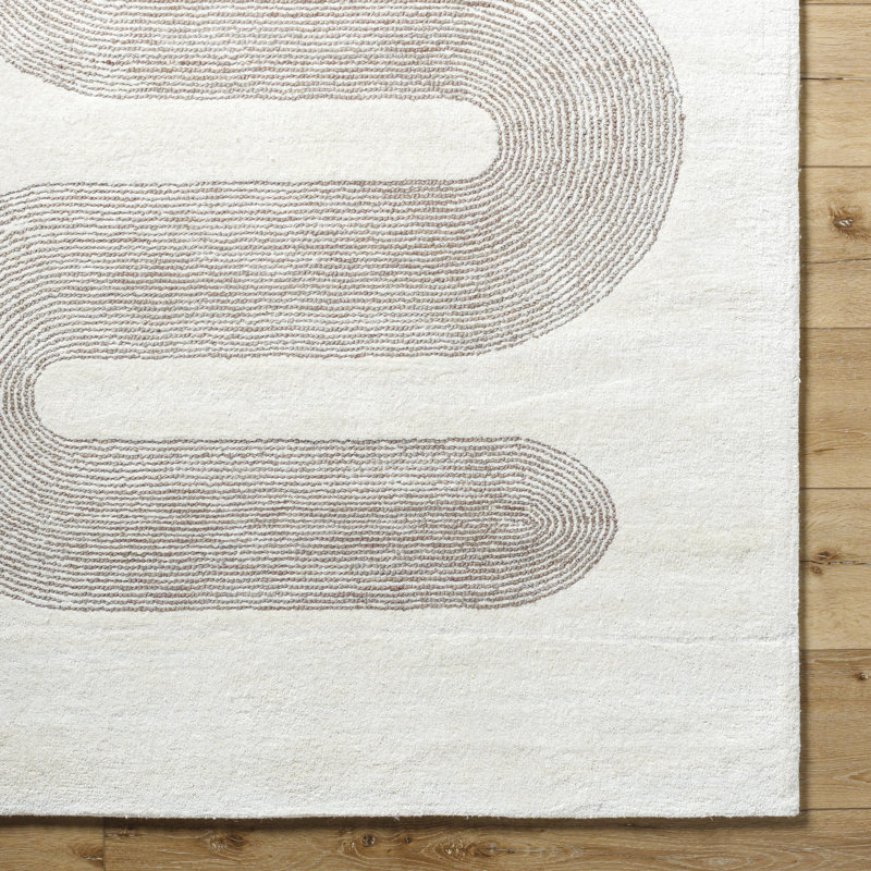Tapis fait à la main Carolena, Rectangle 5 pi x 7 pi 6 po