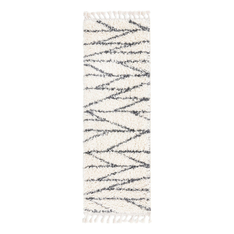 Abrahams Striped Indoor Rug, Runner 2' x 6'